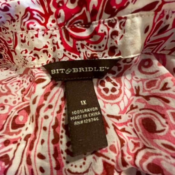 Bit & Bridle Paisley Print Shirt Dress 1X FREE SHIP - Picture 4 of 4